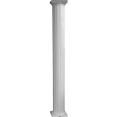 Crown Column Round Fluted Aluminum Column - RD0810WHT