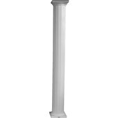 Crown Column Round Fluted Aluminum Column - RD0808WHT