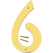 Hy-Ko 4 In. Solid Brass Decorative House Numbers - BR-40/6