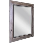 Erias Home Designs Decorative Framed Wall Mirror with Distressed Bark Look - 20-0513