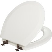 Mayfair Round STA-TITE Wood Toilet Seat With Oil Rubbed Bronze Hinges - 44ORA-000