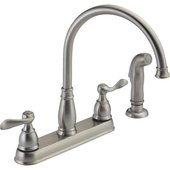 Delta Windemere Double Handle Kitchen Faucet With Sprayer - 21996LF-SS