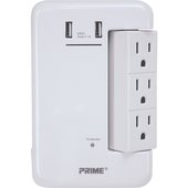 Prime Wire & Cable 6-Outlet Rotating Surge Tap USB Charger - PBRUSB346S