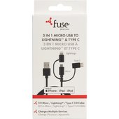 Fuse 3-In-1 Micro USB Charging & Sync Cable - 7949