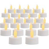 Inglow 1.25 In. Dia. White Plastic Tea Light LED Flameless Candle Set - CG29619WH