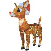 Product Works Rudolph With Santa Hat Holiday Figure - 60552