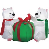 Gemmy Airblown Inflatable Polar Bear Cubs - 82961