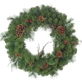 Gerson Pine Artificial Wreath With Berries - 2460420DIB
